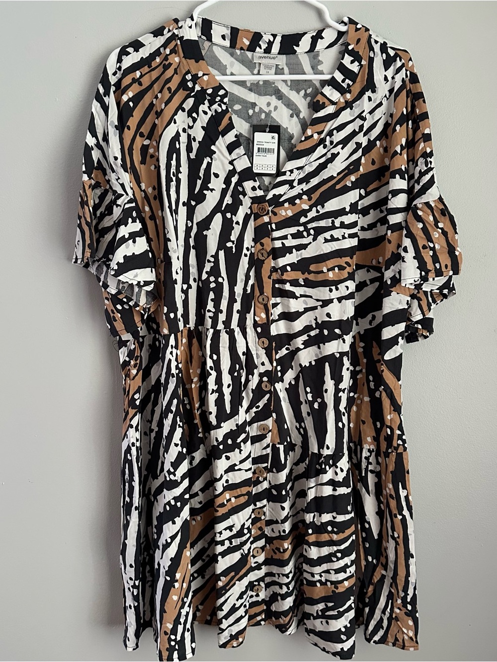 Avenue mini dress size 20 zebra animal print 2x women’s 2xl